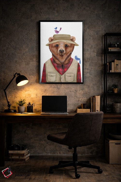 تابلو دکوراتیو خرس کمپ زننده اثر ریچل نیمان - D5B