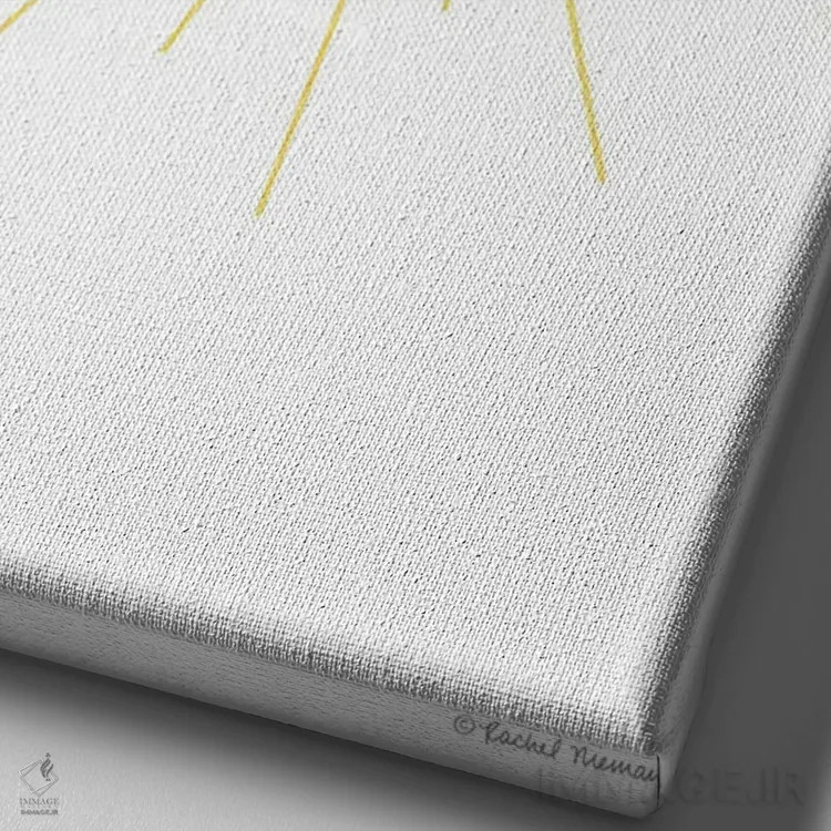 تابلو مینیمال خورشید شاد اثر ریچل نیمان - نمای نزدیک بافت بوم