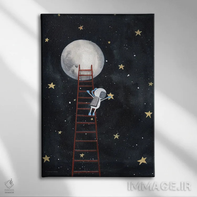 تابلو دکوراتیو ستاره ای را بگیر اثر ریچل نیمان - نمای روبهرو روی دیوار