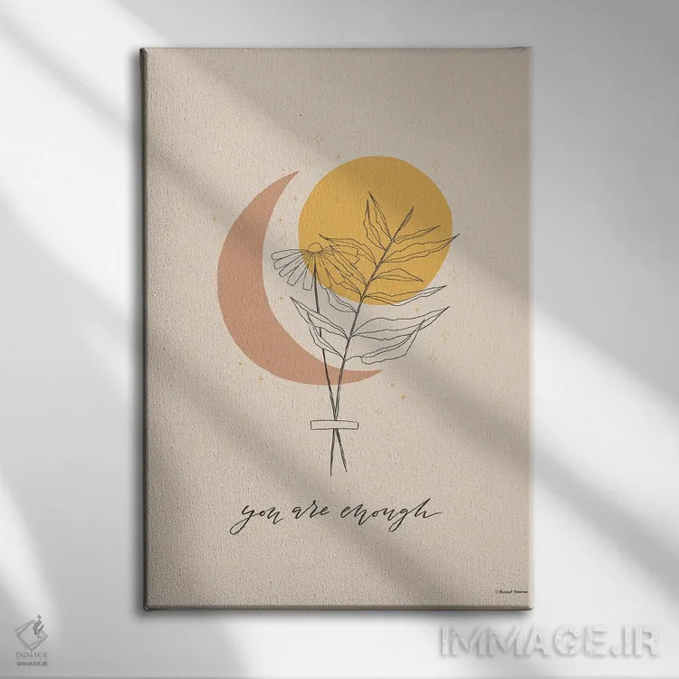 تابلو مینیمال تو کافی هستی اثر ریچل نیمان - نمای روبهرو روی دیوار