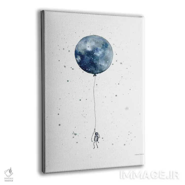 تابلو دکوراتیو بادکنک ماه اثر ریچل نیمان - نمای پرسپکتیو محصول