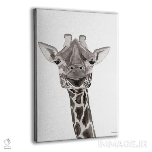 تابلو دکوراتیو زرافه سافاری در حال قایم باشک اثر ریچل نیمان - نمای پرسپکتیو محصول
