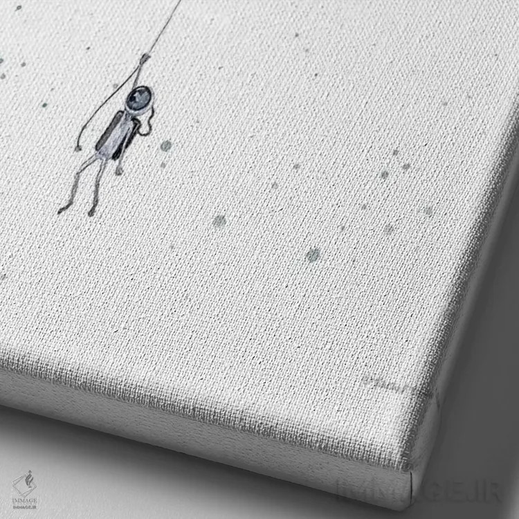 تابلو دکوراتیو بادکنک ماه اثر ریچل نیمان - نمای نزدیک بافت بوم