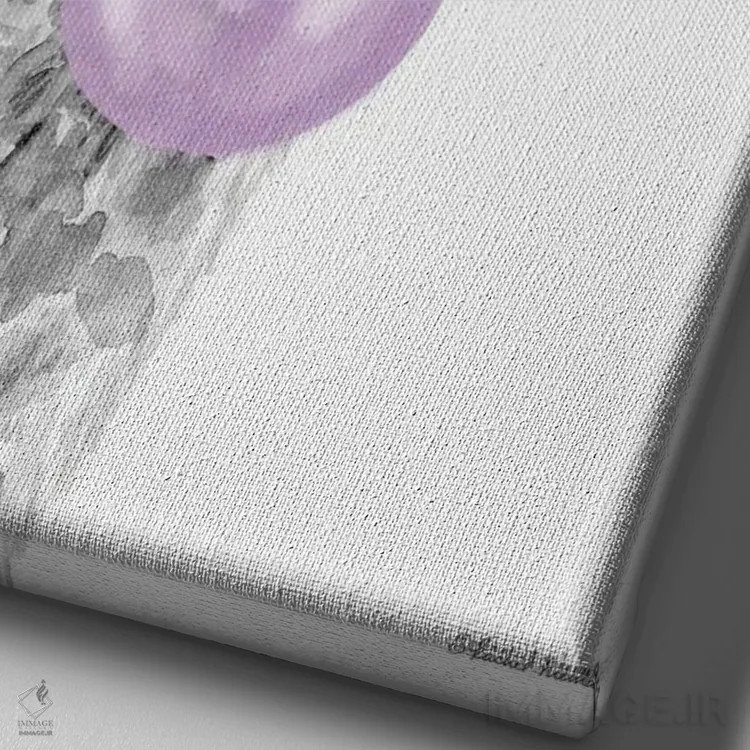 تابلو دکوراتیو آلپاکای بادکنکی اثر ریچل نیمان - نمای نزدیک بافت بوم