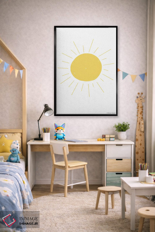 تابلو مینیمال خورشید شاد اثر ریچل نیمان - D2B