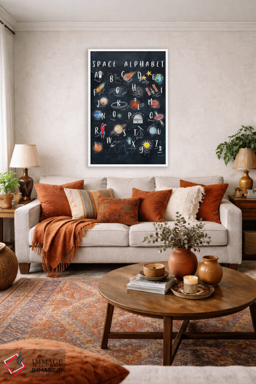 تابلو دکوراتیو الفبای فضایی اثر ریچل نیمان - D3W
