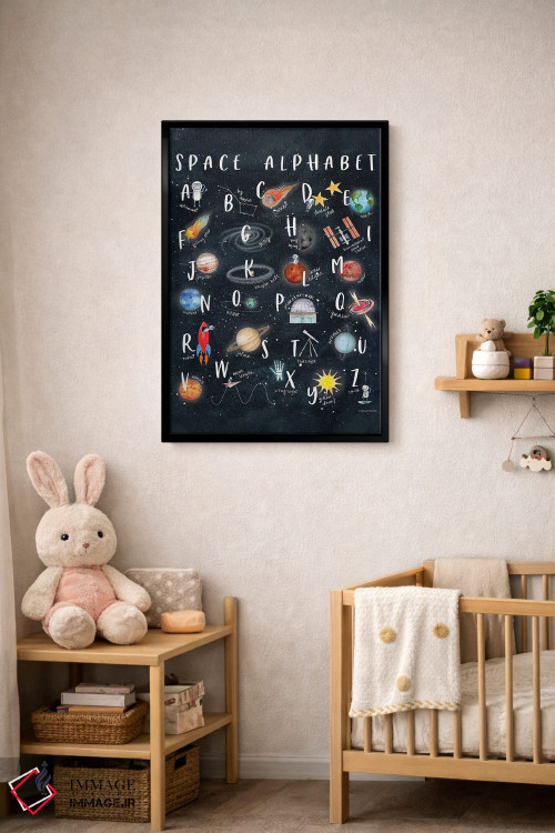 تابلو دکوراتیو الفبای فضایی اثر ریچل نیمان - D4B