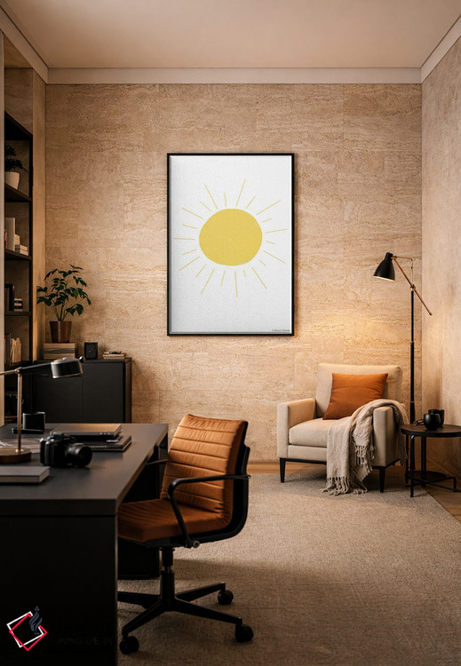 تابلو مینیمال خورشید شاد اثر ریچل نیمان - D5B