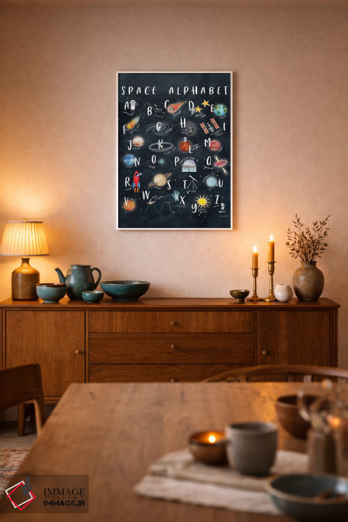 تابلو دکوراتیو الفبای فضایی اثر ریچل نیمان - D6W