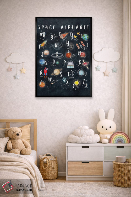تابلو دکوراتیو الفبای فضایی اثر ریچل نیمان - D5B