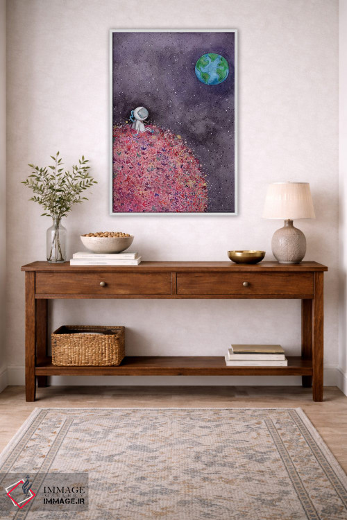 تابلو دکوراتیو نشستن روی ماه گلی اثر ریچل نیمان - D3W