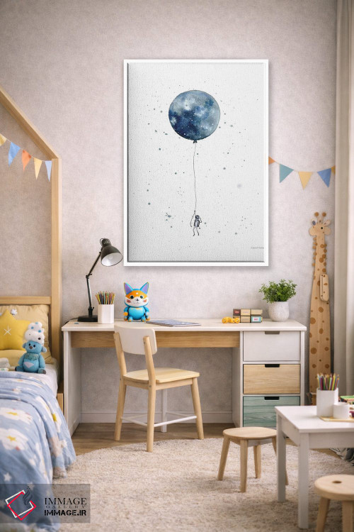 تابلو دکوراتیو بادکنک ماه اثر ریچل نیمان - D1W