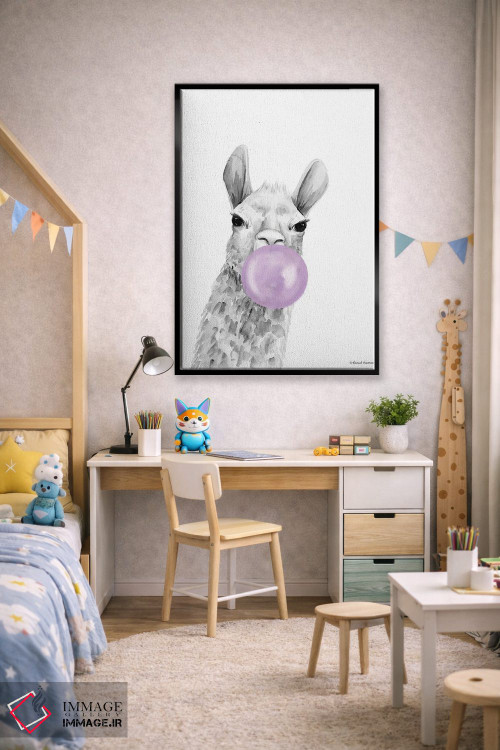 تابلو دکوراتیو آلپاکای بادکنکی اثر ریچل نیمان - D2B