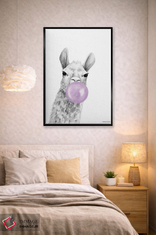 تابلو دکوراتیو آلپاکای بادکنکی اثر ریچل نیمان - D3B
