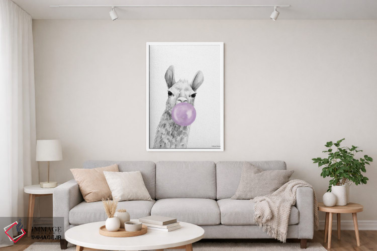 تابلو دکوراتیو آلپاکای بادکنکی اثر ریچل نیمان - D4W