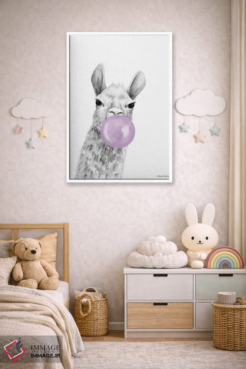 تابلو دکوراتیو آلپاکای بادکنکی اثر ریچل نیمان - D5W