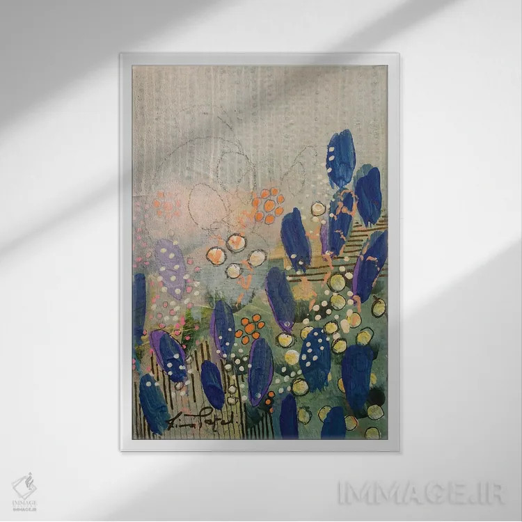تابلو دکوراتیو رویای تابستانی شماره ۱۰۴ اثر رینا پتل - نمای قابدار سفید