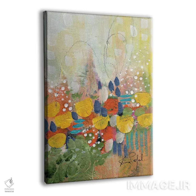 تابلو انتزاعی رویای تابستانی شماره ۱۰ اثر رینا پتل - نمای پرسپکتیو محصول