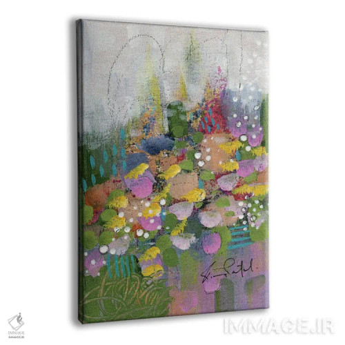 تابلو انتزاعی رویای تابستانی شماره ۱۱ اثر رینا پتل - نمای پرسپکتیو محصول