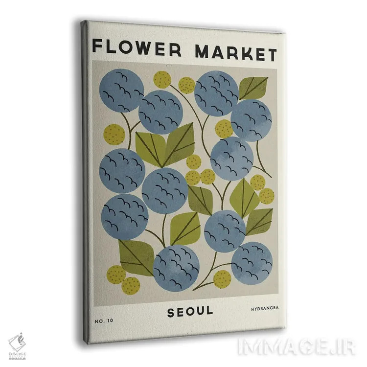 تابلو مینیمال بازار گل دهم اثر رنیا ال. تول - نمای پرسپکتیو محصول