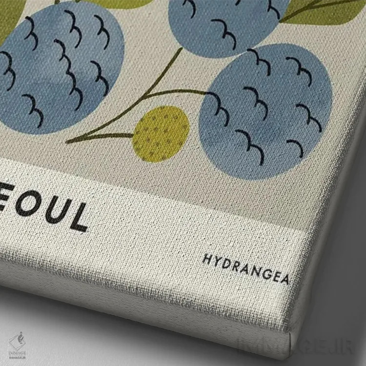 تابلو مینیمال بازار گل دهم اثر رنیا ال. تول - نمای نزدیک بافت بوم