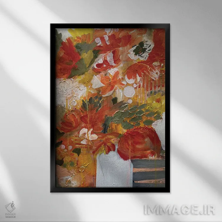 تابلو انتزاعی شروعی با آرزو اثر رینا پتل - نمای قابدار مشکی