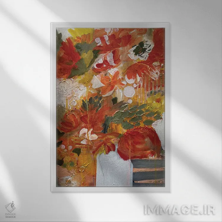 تابلو انتزاعی شروعی با آرزو اثر رینا پتل - نمای قابدار سفید