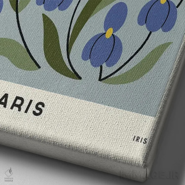 تابلو مینیمال بازار گل یازدهم اثر رنیا ال. تول - نمای نزدیک بافت بوم