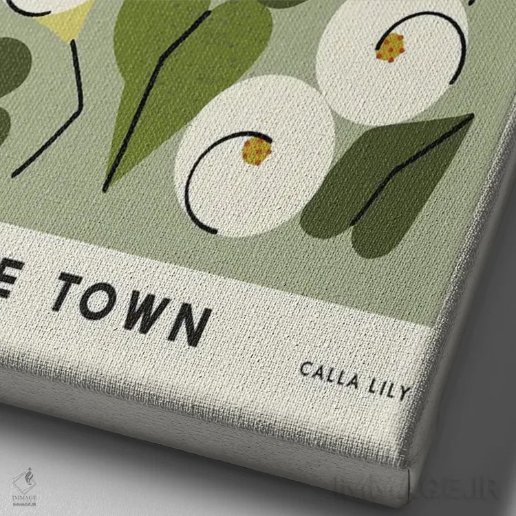 تابلو مینیمال بازار گل دوازدهم اثر رنیا ال. تول - نمای نزدیک بافت بوم