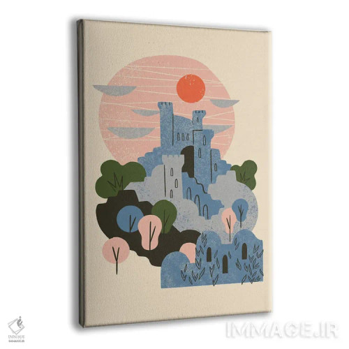 تابلو انتزاعی قلعه آبی اثر رنیا ال. تول - نمای پرسپکتیو محصول