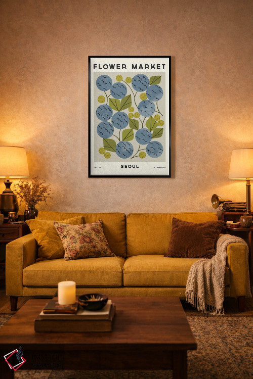 تابلو مینیمال بازار گل دهم اثر رنیا ال. تول - D4B