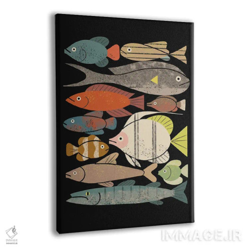 تابلو مدرن انبوه ماهی ها شماره یک اثر رنیا ال. تول - نمای پرسپکتیو محصول