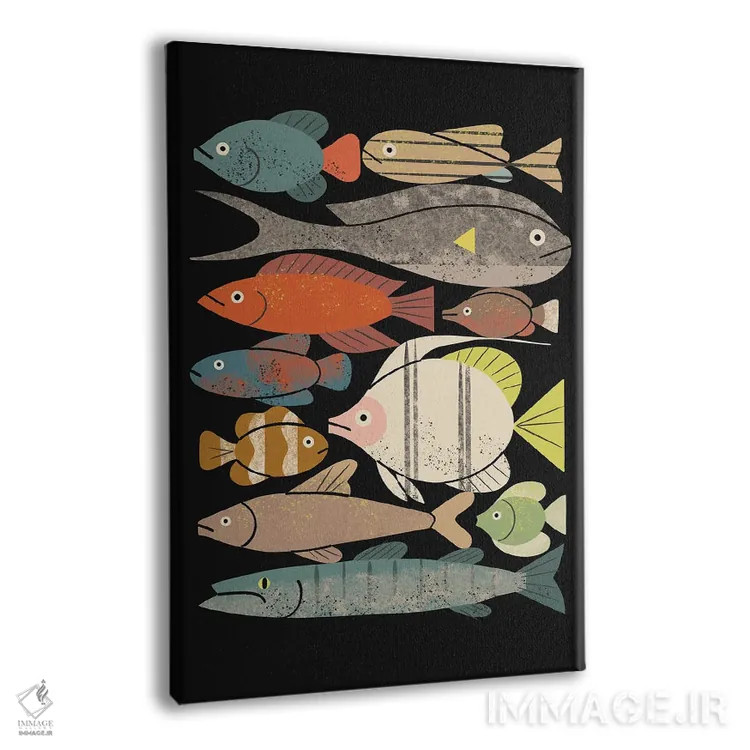 تابلو مدرن انبوه ماهی ها شماره یک اثر رنیا ال. تول - نمای پرسپکتیو محصول