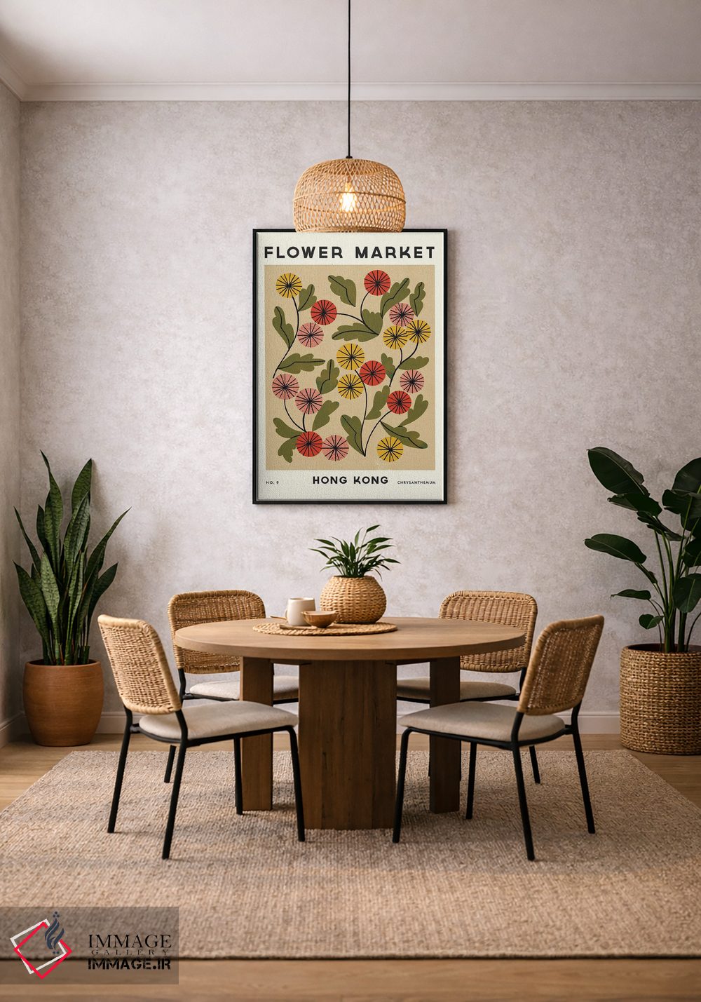 تابلو مینیمال بازار گل نهم اثر رنیا ال. تول - D5B