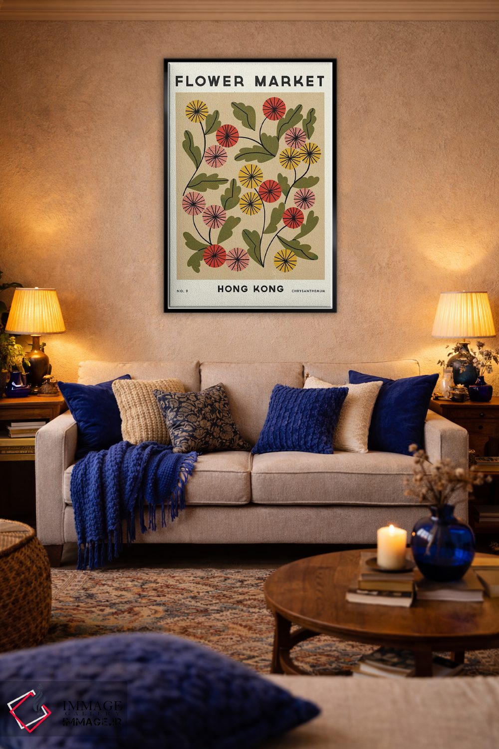 تابلو مینیمال بازار گل نهم اثر رنیا ال. تول - D6B