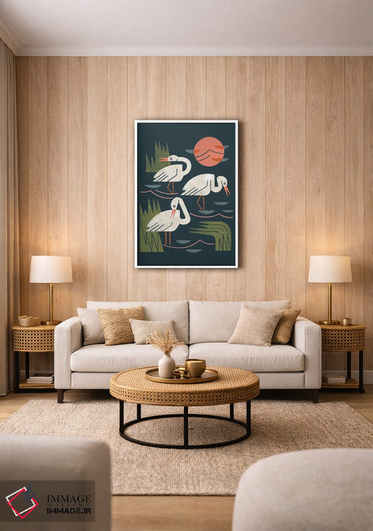 تابلو مدرن سه تایی درنا اثر رنیا ال. تول - D1W