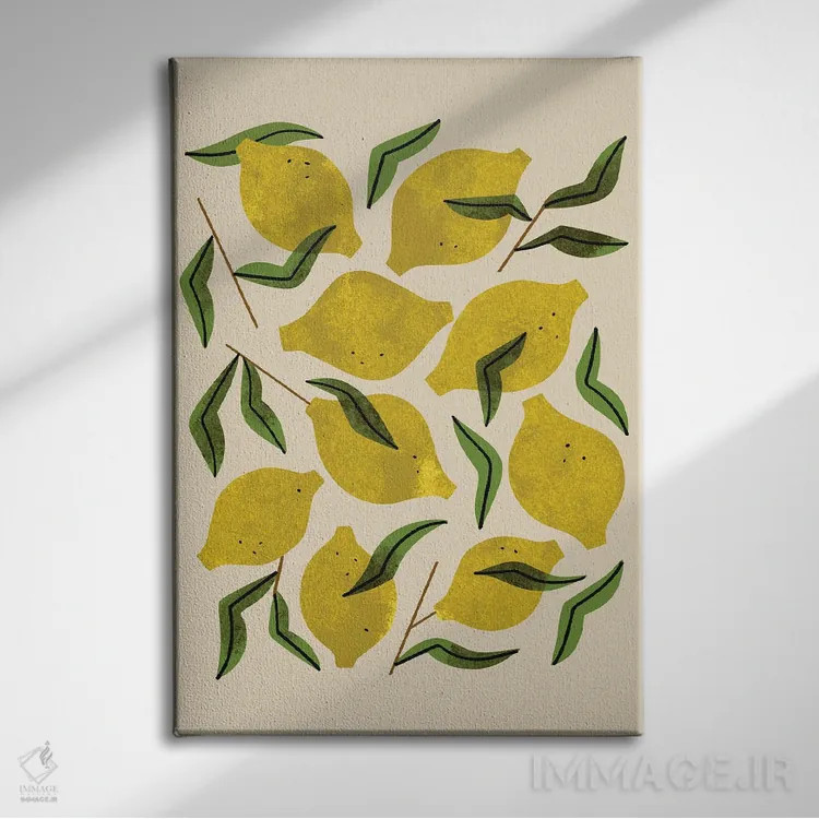 تابلو مدرن نه عدد لیمو اثر رنیا ال. تول - نمای روبهرو روی دیوار