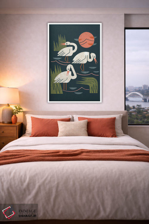 تابلو مدرن سه تایی درنا اثر رنیا ال. تول - D3W