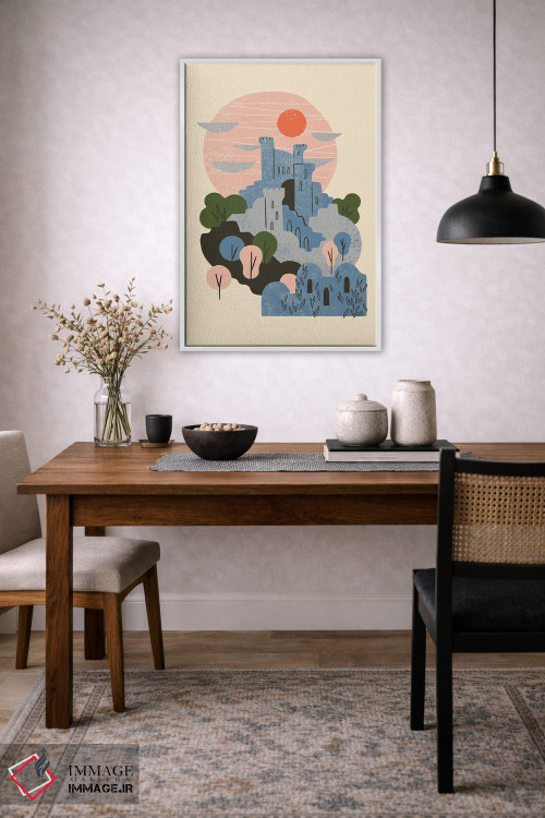 تابلو انتزاعی قلعه آبی اثر رنیا ال. تول - D2W