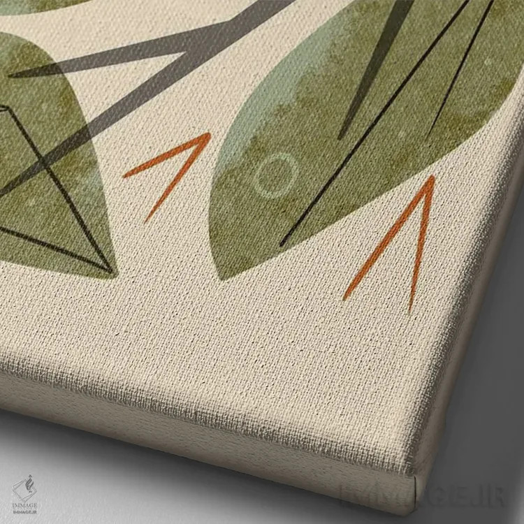 تابلو مدرن سینه سرخ نشسته اثر رنیا ال. تول - نمای نزدیک بافت بوم