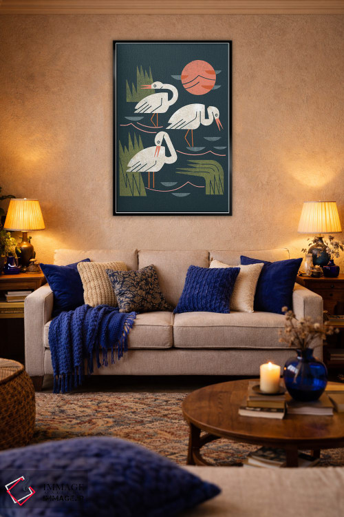 تابلو مدرن سه تایی درنا اثر رنیا ال. تول - D4B