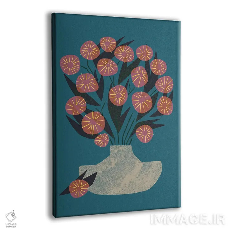 تابلو مدرن طبیعت بی جان دسته گل اثر رنیا ال. تول - نمای پرسپکتیو محصول