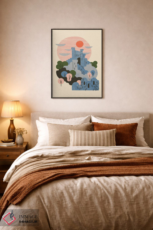 تابلو انتزاعی قلعه آبی اثر رنیا ال. تول - D6B