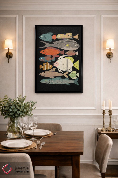 تابلو مدرن انبوه ماهی ها شماره یک اثر رنیا ال. تول - D1B