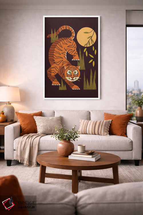 تابلو مدرن ماه ببر اثر رنیا ال. تول - D1W