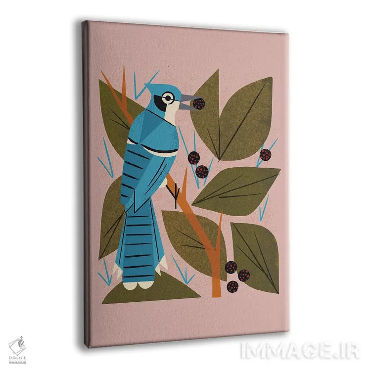 تابلو مدرن زاغ کبود با توت ها اثر رنیا ال. تول - نمای پرسپکتیو محصول