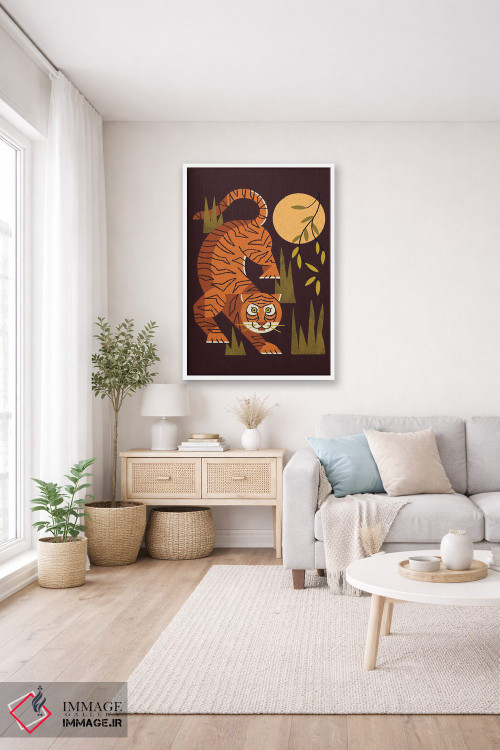 تابلو مدرن ماه ببر اثر رنیا ال. تول - D2W