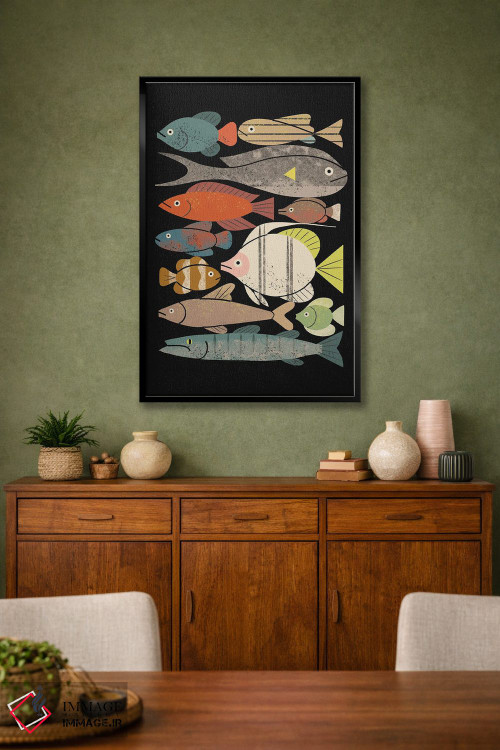 تابلو مدرن انبوه ماهی ها شماره یک اثر رنیا ال. تول - D2B