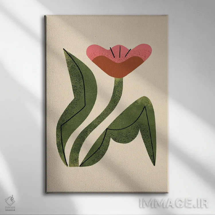 تابلو مدرن گل بزرگ شماره دو اثر رنیا ال. تول - نمای روبهرو روی دیوار