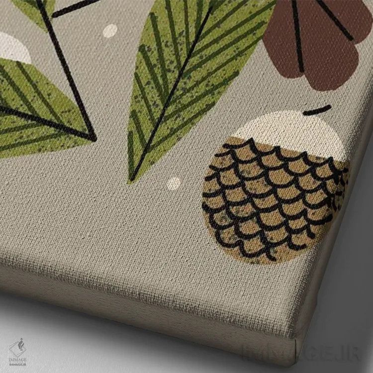 تابلو مدرن کارباورال زمستانی اثر رنیا ال. تول - نمای نزدیک بافت بوم